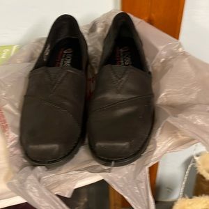 Bob’s memory foam black slip on loafers.  Size: 8.  Like new.